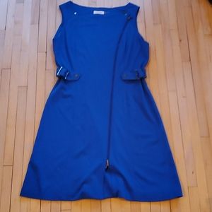 Blue Dress with zipper and buckle detail